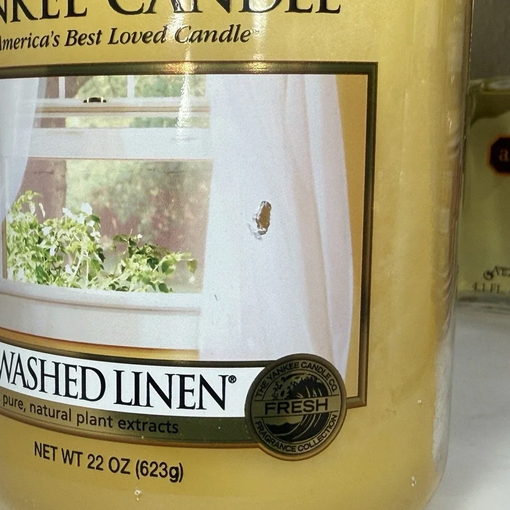 Yankee Candle Sunwashed Linen Large 22oz Natural Plant Extracts